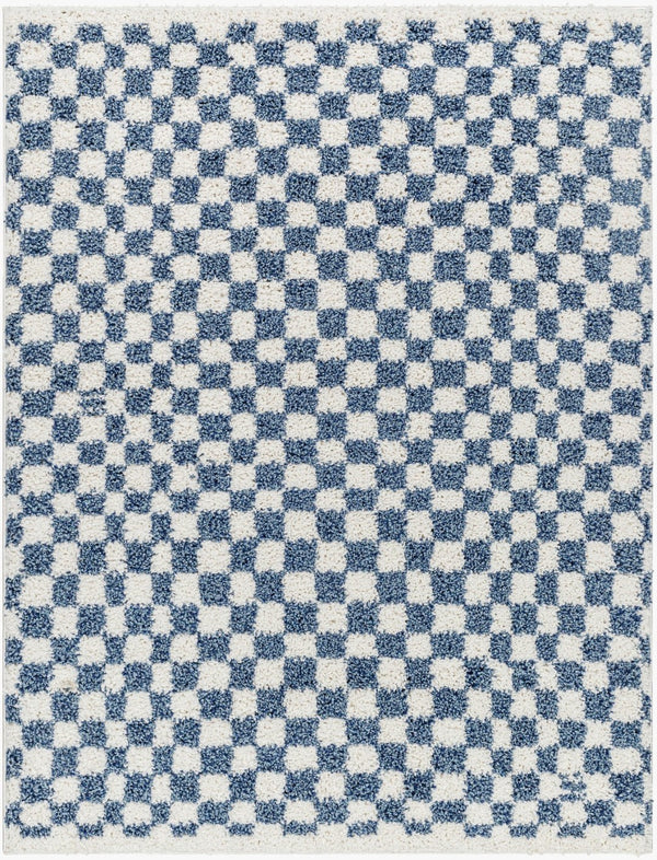 Livabliss Birmingham Plush Polyester Area Rug Machine Woven in Turkey for Living and Bedroom Spaces Ivory, Blue 5'3" x 7' BMM2320-537