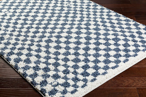 Livabliss Birmingham Plush Polyester Area Rug Machine Woven in Turkey for Living and Bedroom Spaces Ivory, Blue 5'3" x 7' BMM2320-537