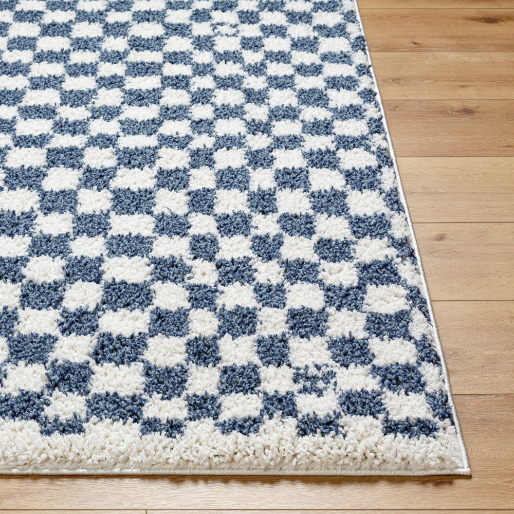 Livabliss Birmingham Plush Polyester Area Rug Machine Woven in Turkey for Living and Bedroom Spaces Ivory, Blue 5'3" x 7' BMM2320-537