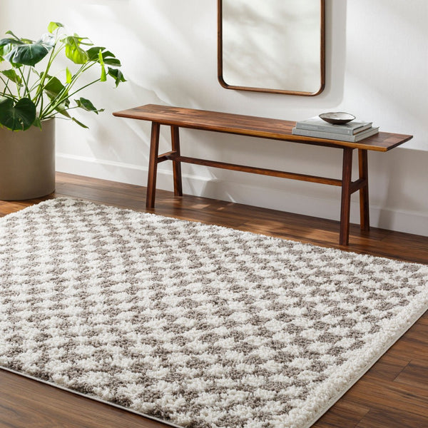 Livabliss Birmingham Machine Woven Plush Polyester Area Rug for Living Room Bedroom Warmth Ivory, Gray 5'3" x 7' BMM2321-537