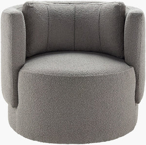Surya Bingham Swivel Chair - Elegant 30"H X 35"W X 34"D For Timeless Style & Ultimate Comfort In Any Space Upholstery, Gray,Base, Black Polyester,Iron,Polyurethane Foam,Dacron Bmn-001
