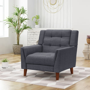 English Elm Christopher Knight Home® - Greenmont Upholstered Armchair with Tufted Back, Flared Arms & Birch Legs — Cozy Durable Craftsmanship DARK GREY 30 L x 28.75 W x 18 H 62263.00DGRY