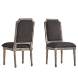 Mayer Arched Linen and Wood Dining Chairs (Set of 2)