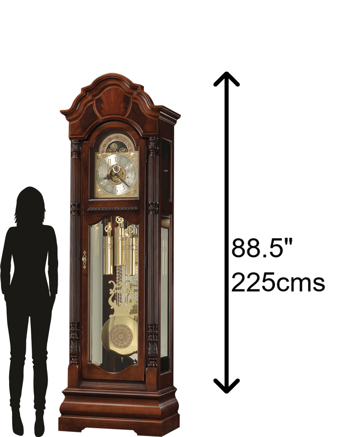 Hekman Furniture 611188 Winterhalder Ii Floor Clock - Elegant Windsor Cherry, Triple-chime Movement & Illuminated Case Windsor Cherry Winterhalder Ii Grandfather Clock 611188
