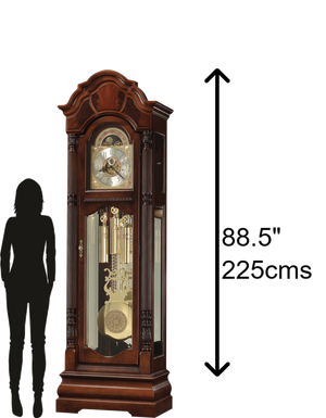 Hekman Furniture 611188 Winterhalder Ii Floor Clock - Elegant Windsor Cherry, Triple-chime Movement & Illuminated Case Windsor Cherry Winterhalder Ii Grandfather Clock 611188