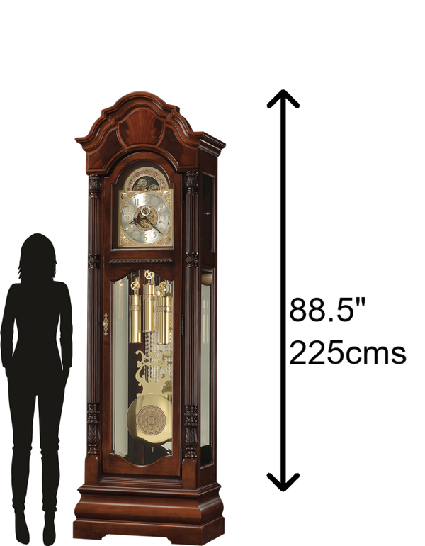 Hekman Furniture 611188 Winterhalder Ii Floor Clock - Elegant Windsor Cherry, Triple-chime Movement & Illuminated Case Windsor Cherry Winterhalder Ii Grandfather Clock 611188
