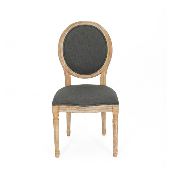 English Elm Christopher Knight Home® - Kd Dining Chair - Vintage French-Country Elegance With Dark Gray Upholstery & Ergonomic Comfort 60352.00PDGRY