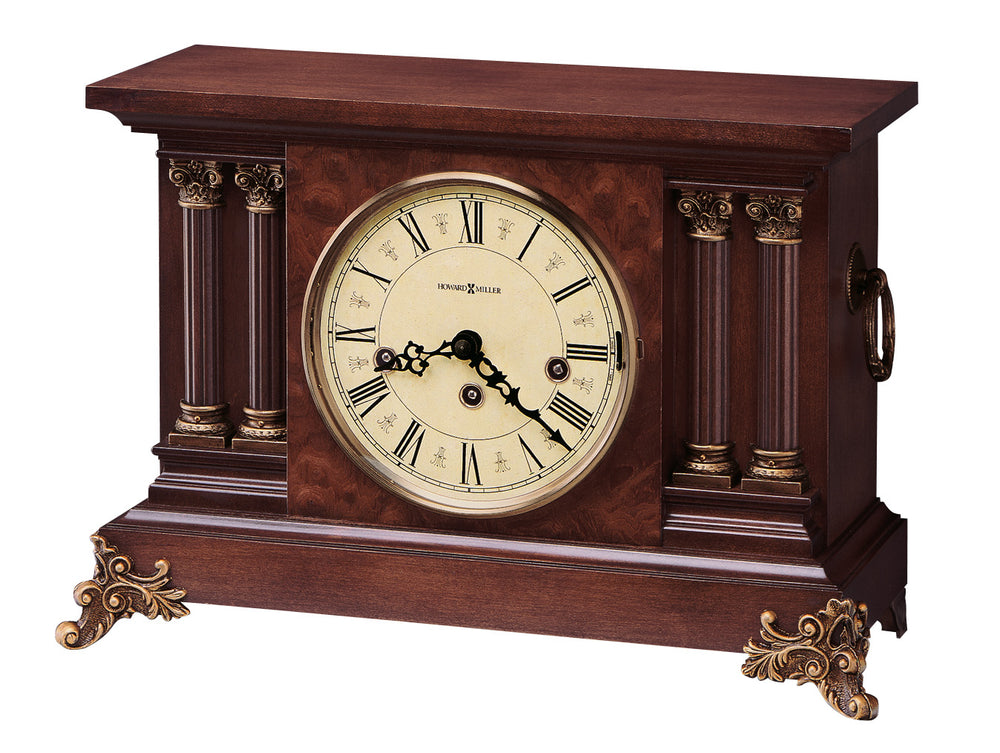 Hekman Furniture 630212 Antique-styled Mantel Clock With Americana Cherry Finish, Chimes, And Distinctive Design Americana Cherry Circa Mantel Clock 630212
