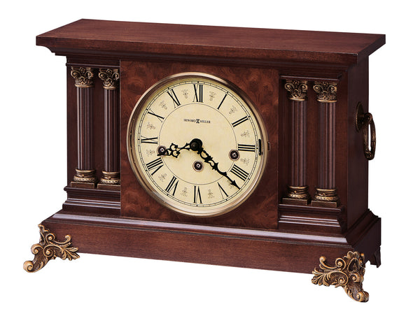 Hekman Furniture 630212 Antique-styled Mantel Clock With Americana Cherry Finish, Chimes, And Distinctive Design Americana Cherry Circa Mantel Clock 630212