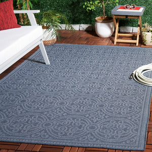 Safavieh Bermuda 809 Power Loomed Indoor / Outdoor Rug Navy 6'-7" x 6'-7" Round