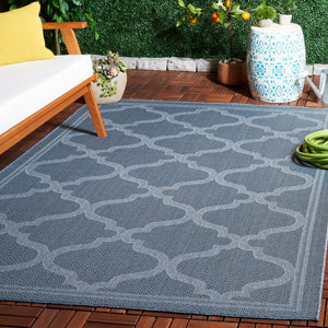Safavieh Bermuda 810 Power Loomed Indoor / Outdoor Rug Navy 6'-7" x 6'-7" Round