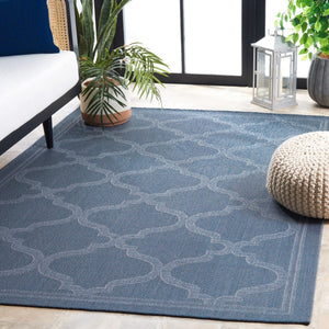 Safavieh Bermuda 810 Power Loomed Indoor / Outdoor Rug Navy 6'-7" x 6'-7" Round