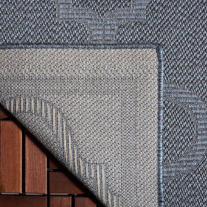 Safavieh Bermuda 810 Power Loomed Indoor / Outdoor Rug Navy 6'-7" x 6'-7" Round