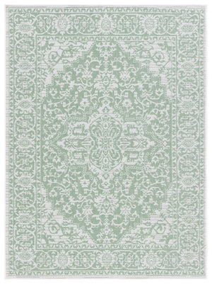 Safavieh Bermuda 813 Power Loomed Indoor / Outdoor Rug Green / Ivory 8' x 10'