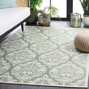 Safavieh Bermuda 821 Power Loomed Indoor / Outdoor Rug Ivory / Green 8' x 10'