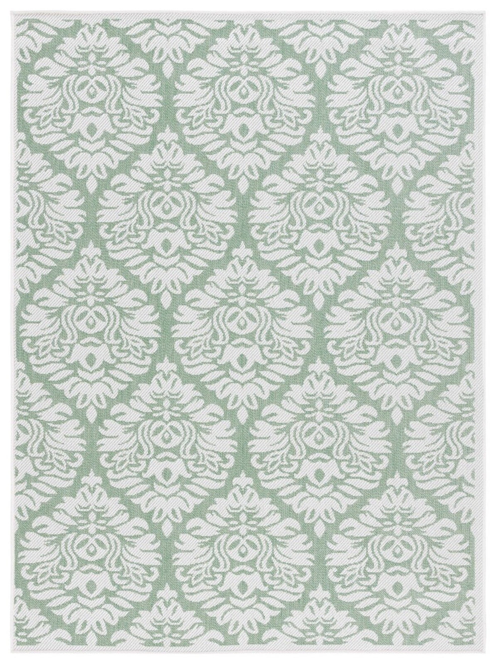 Safavieh Bermuda 821 Power Loomed Indoor / Outdoor Rug Ivory / Green 2' x 8'