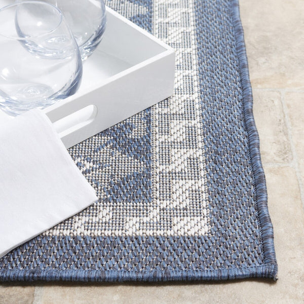 Safavieh Bermuda 827 Power Loomed Indoor / Outdoor Rug Navy / Ivory 8' x 10'