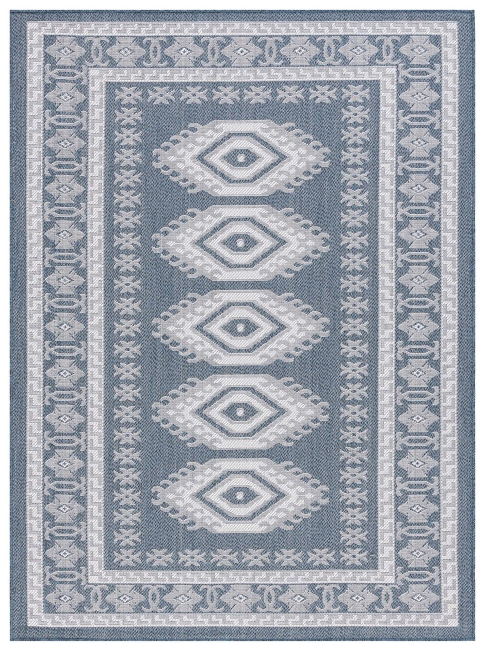 Safavieh Bermuda 827 Power Loomed Indoor / Outdoor Rug Navy / Ivory 2' x 8'