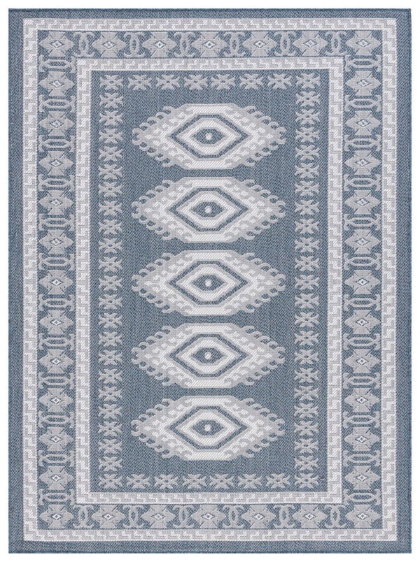 Safavieh Bermuda 827 Power Loomed Indoor / Outdoor Rug Navy / Ivory 8' x 10'