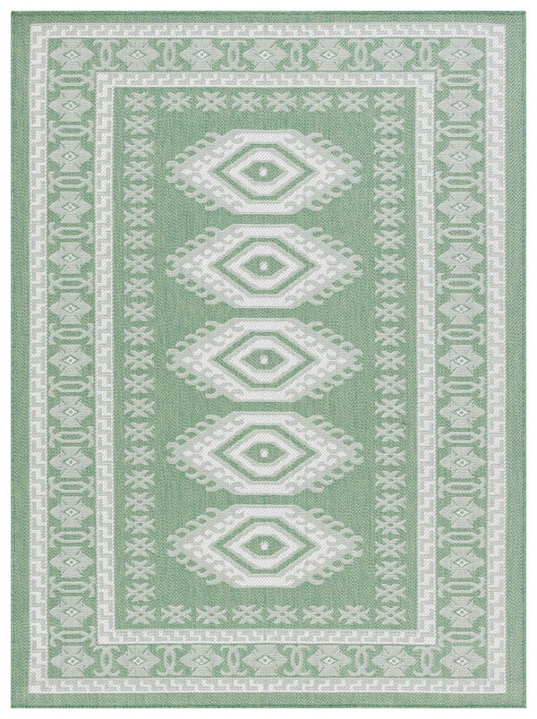 Safavieh Bermuda 827 Power Loomed Indoor / Outdoor Rug Green / Ivory 8' x 10'