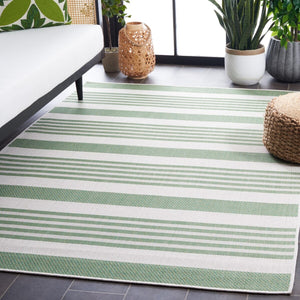 Safavieh Bermuda 828 Power Loomed Indoor / Outdoor Rug Green / Ivory 8' x 10'