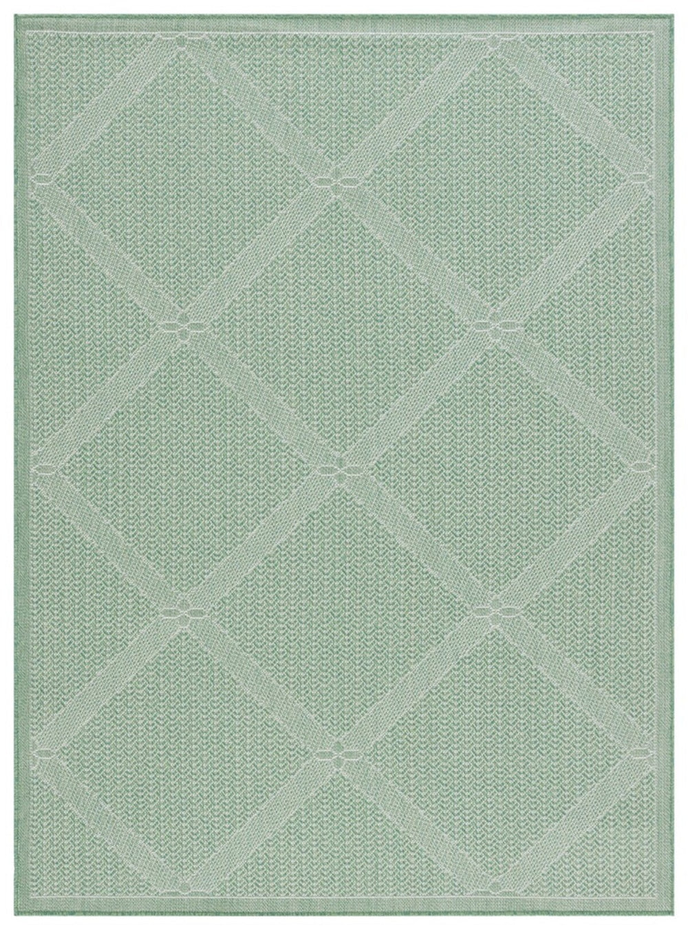 Safavieh Bermuda 851 Power Loomed Indoor / Outdoor Rug Green / Ivory 2' x 8'