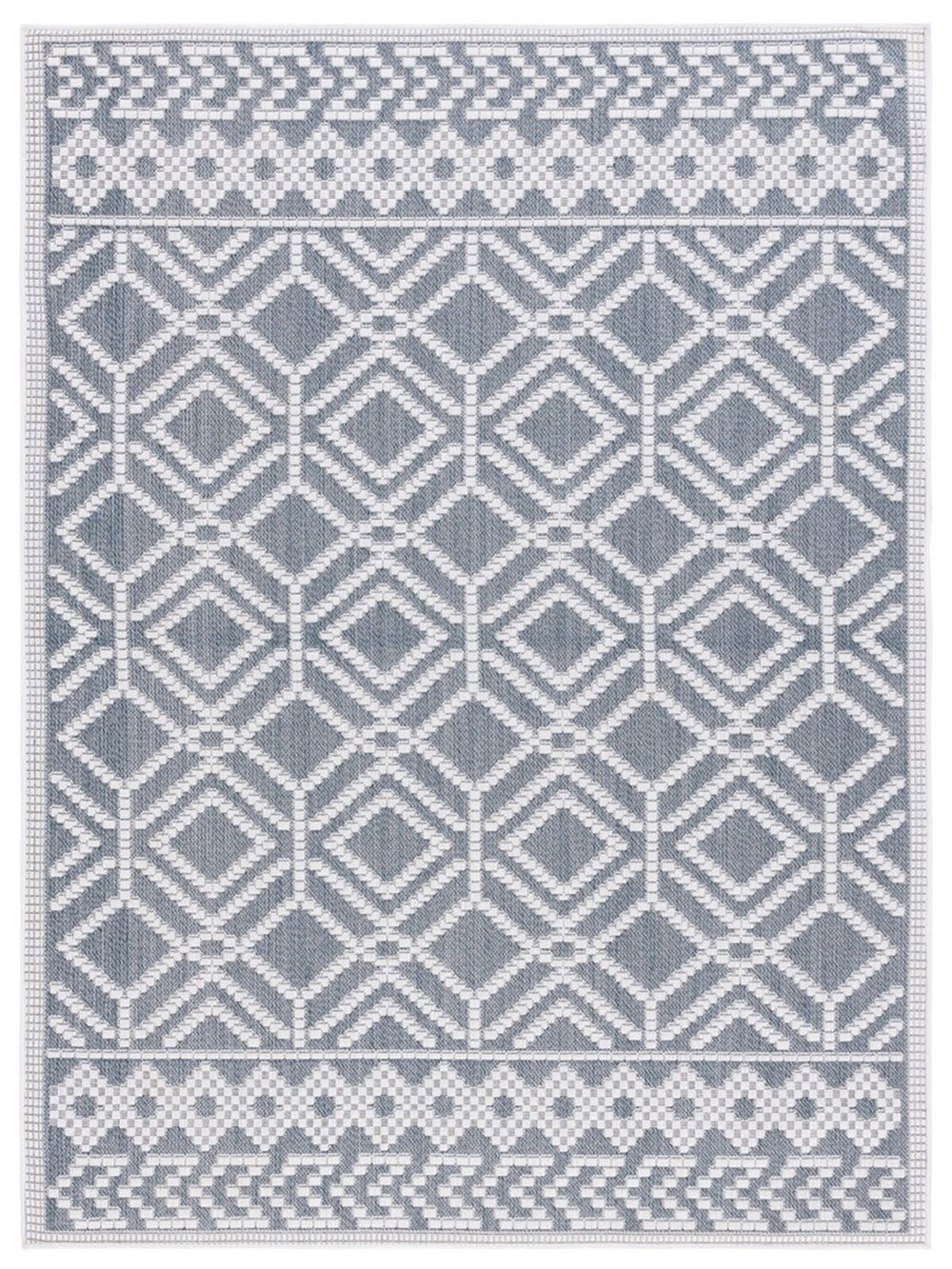 Safavieh Bermuda 874 Power Loomed Indoor / Outdoor Rug Navy / Ivory 2' x 8'
