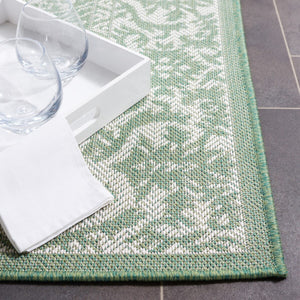 Safavieh Bermuda 885 Power Loomed Indoor / Outdoor Rug Green / Ivory 8' x 10'