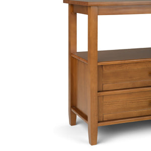 English Elm Warm Console Sofa Table - Handcrafted Solid Wood With Light Golden Brown Finish & Ample Storage B136P159569-GIGA