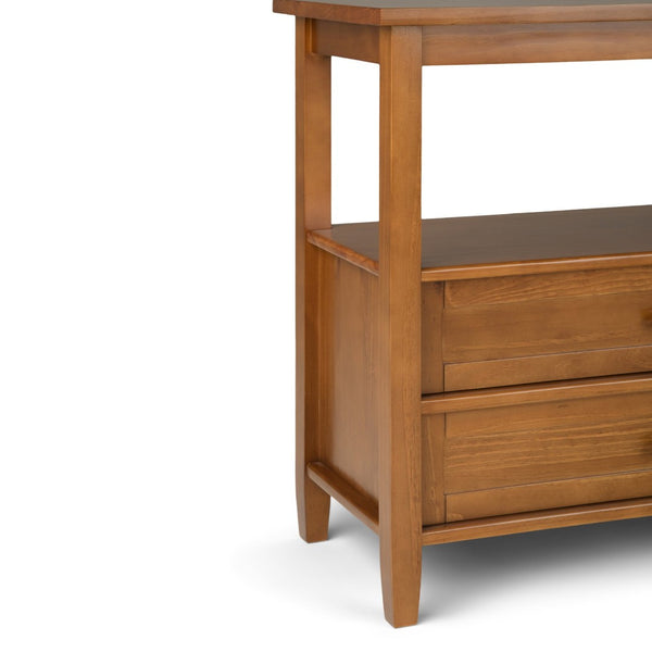 English Elm Warm Console Sofa Table - Handcrafted Solid Wood With Light Golden Brown Finish & Ample Storage B136P159569-GIGA