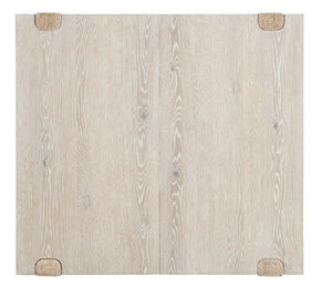 Hooker Furniture Commerce Seaside Rectangle Dining Table With Rope-Wrapped Legs, Oak Veneer, Natural Finish & 22" Leaf 7228-75007-80