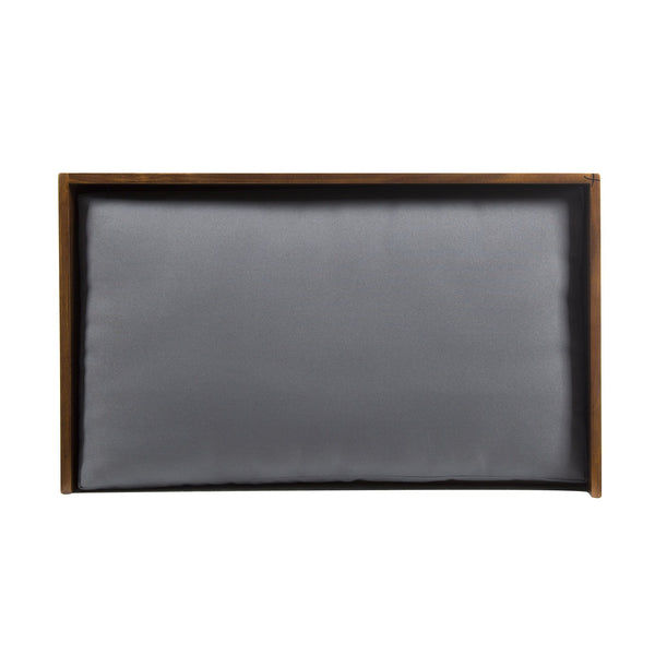 English Elm Christopher Knight Home® - SOLID Mid Century Acacia Wood Dog Bed with Water-Resistant Dark Grey Cushion, Durable Dark Oak Finish 61287.00