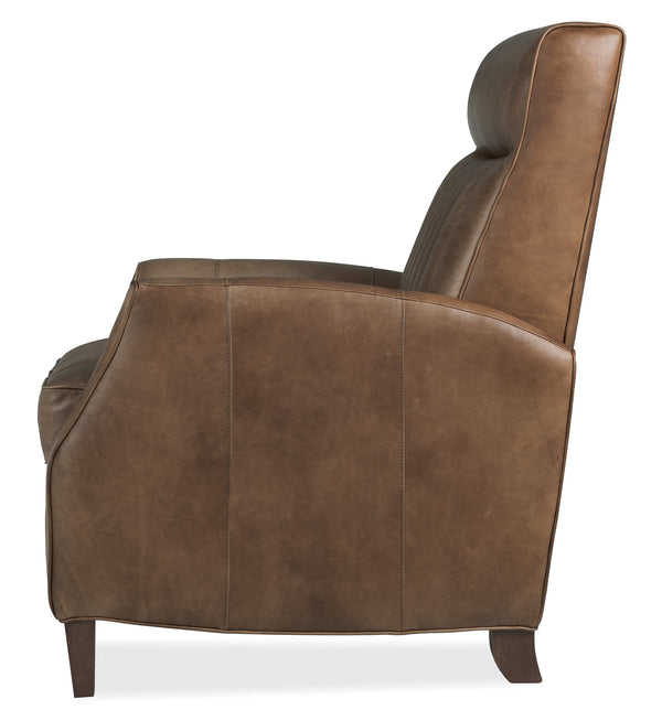 Hooker Furniture Denver Top-grain Leather Push Back Recliner with Hardwood Frame Transitional Lounge RC843-PB-088