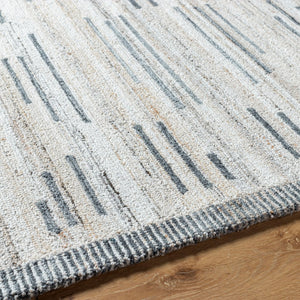Surya Berna Vibrant 2' X 3' Handmade Area Rug - Soft Recycled Pet Yarn, Perfect For Living Room & Bedroom Light Gray Recycled Pet Yarn Bna2300-23