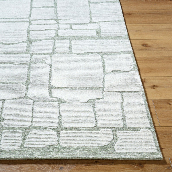 Livabliss Bianca Hand-tufted Pure Wool Accent Rug Artisan Crafted for Entryways and Small Spaces Sage, Ivory 9' x 12' BNC2302-912