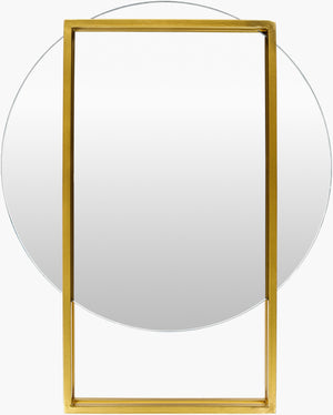 Surya Benedict Modern 25" Accent Mirror - Elegant Metal Design For Sophisticated Home Decor & Style Frame, Gold Iron Bnd001-2520