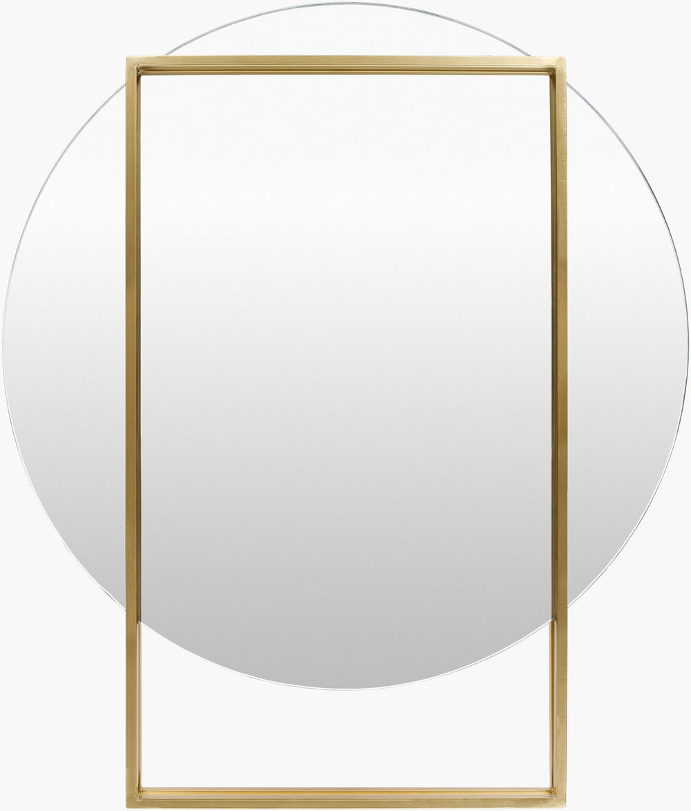 Surya Benedict Modern 25" Accent Mirror - Elegant Metal Design For Sophisticated Home Decor & Style Frame, Gold Iron Bnd001-3530