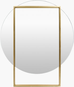 Surya Benedict Modern 25" Accent Mirror - Elegant Metal Design For Sophisticated Home Decor & Style Frame, Gold Iron Bnd001-3530