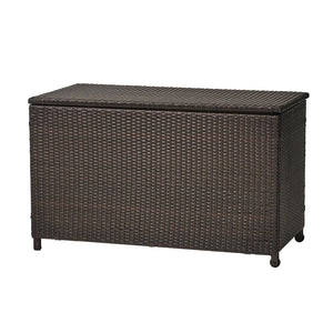 English Elm Blake Outdoor Wicker Storage Box with Wheels for Patio Cushions and Garden Gear 54153.00BRN
