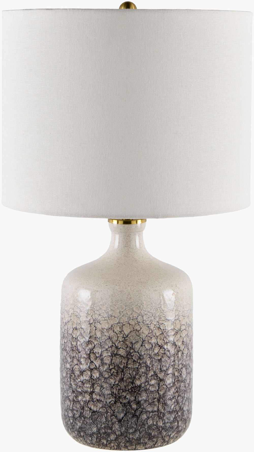 Surya Benin Bohemian Accent Table Lamp - 23" Tall Ceramic Design With Linen Shade For Stylish Illumination Body, Navy,Finial, Metallic ,Nickel,Harp, Metallic ,Nickel,Cord, Translucent Ceramic,Linen,Plastic,Iron Bni-001