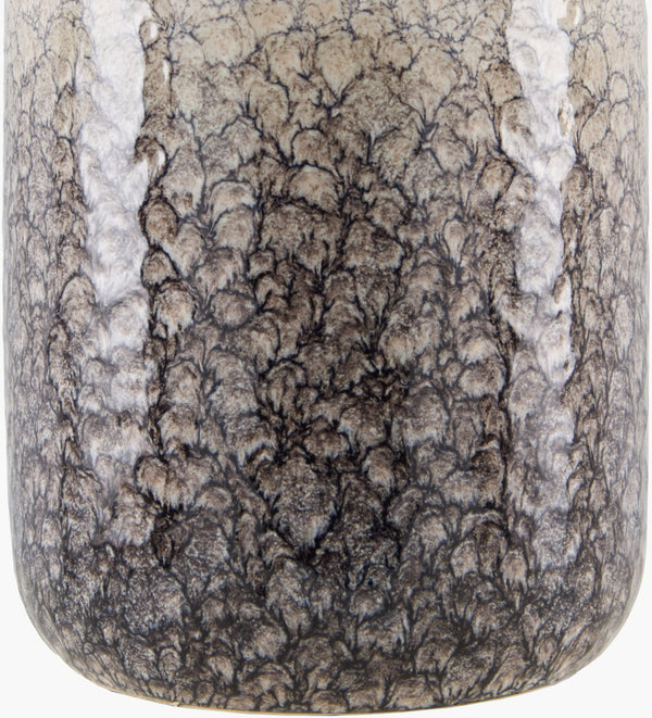 Surya Benin Bohemian Accent Table Lamp - 23" Tall Ceramic Design With Linen Shade For Stylish Illumination Body, Navy,Finial, Metallic ,Nickel,Harp, Metallic ,Nickel,Cord, Translucent Ceramic,Linen,Plastic,Iron Bni-001