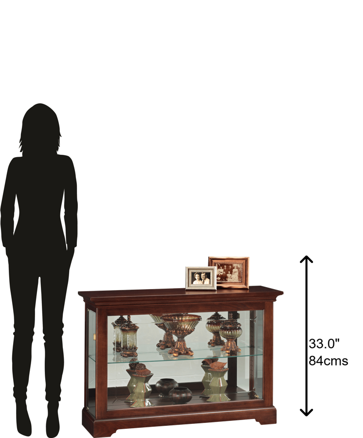 Hekman Furniture 680533 Underhill Curio Cabinet - Elegant Cherry Bordeaux Display With Adjustable Shelves & Lighting Cherry Bordeaux Underhill Curio Cabinets 680533