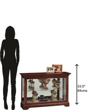 Hekman Furniture 680533 Underhill Curio Cabinet - Elegant Cherry Bordeaux Display With Adjustable Shelves & Lighting Cherry Bordeaux Underhill Curio Cabinets 680533