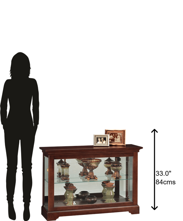 Hekman Furniture 680533 Underhill Curio Cabinet - Elegant Cherry Bordeaux Display With Adjustable Shelves & Lighting Cherry Bordeaux Underhill Curio Cabinets 680533