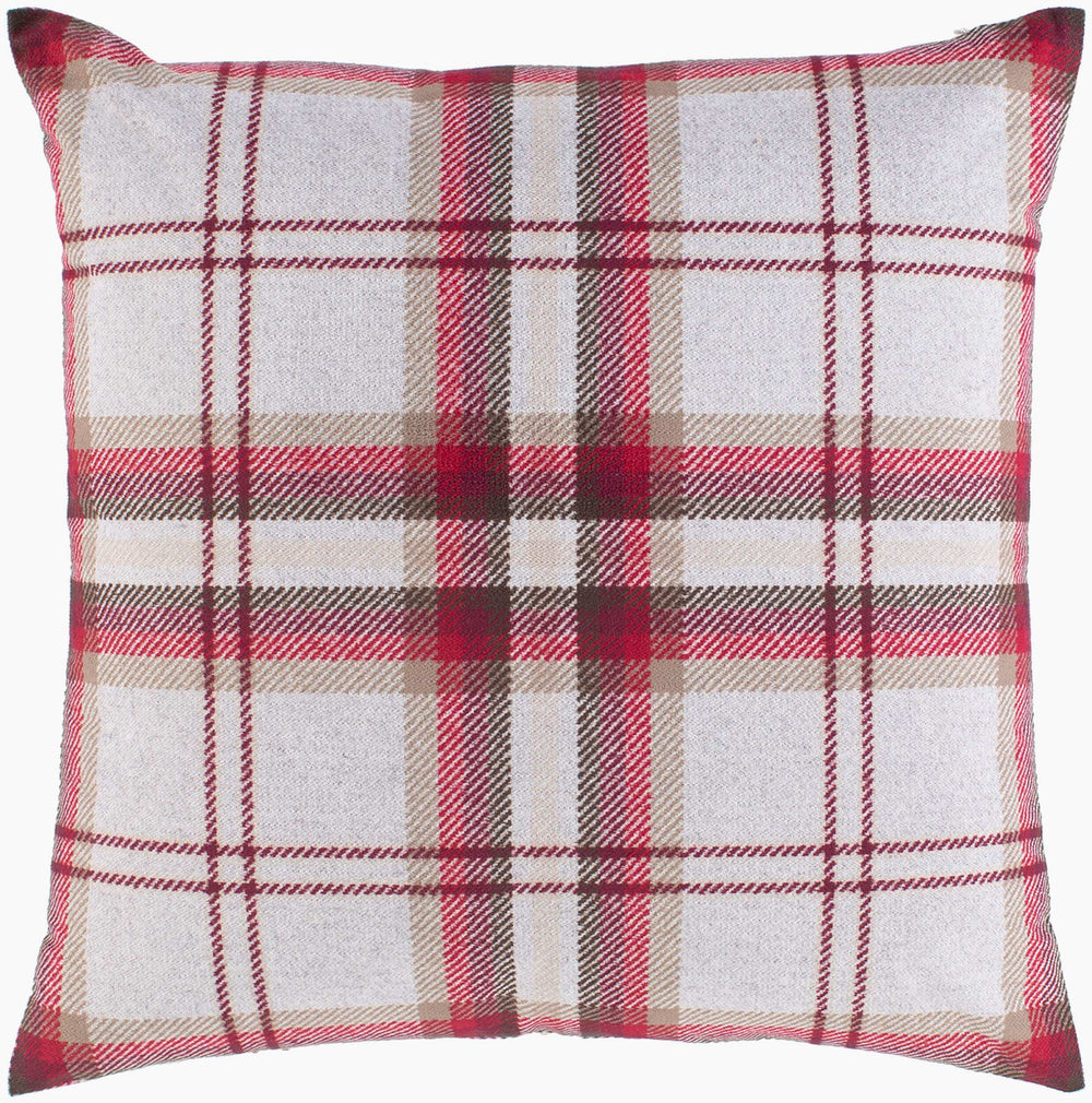 Surya Benji Charming 18"X18" Farmhouse Cottage Accent Pillow - Durable, Easy-care, Cozy Home Decor Brown Polyester,Polyester Bnj001-2222