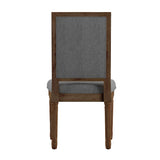 Homelegance By Top-Line Mayer Rectangular Linen and Wood Dining Chairs (Set of 2) Dark Grey Rubberwood