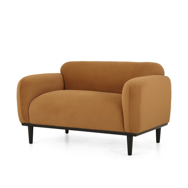 English Elm Loveseat Boucle Velvet Curved Birch Frame Compact Seating for Modern Living Rooms 74315.00TUMR