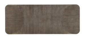 Hooker Furniture Modern Mood Leg Dining Table With Alabaster Diamond Finish, Pewter Accents, Extendable To 110" Medium Brown 6850-75200-89