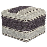 Hearth and Haven Soltara Square Pouf with Handloom Woven Detail on Top and Sides B136P159324 Magenta