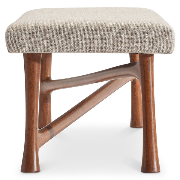 Bernhardt Bernhardt Brasea Upholstered Wood Bench Sculptural Frame for Entryway or Bedroom 394504